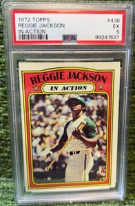 1972 Topps baseball #436 REGGIE JACKSON  PSA 5