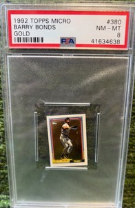 Barry Bonds PSA 8 1992 Topps Micro #380 Gold