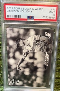 JACKSON HOLLIDAY 2024 Topps Black & And White #71 PSA 9 Rookie RC Gem Mint