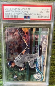 2018 Topps Update Series - Austin Meadows #US34 Rainbow Foil (RC) PSA 8