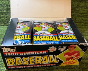 1988 Topps American Baseball Cards (UK Minis) Wax Box Made in Ireland 48 Packs