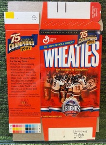 Vintage General Mills Wheaties 75 Years Of Champions 1980 USA Hockey Collectible