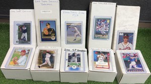Set Lot of 10 MLB Early 2000s, 90s Baseball Topps, SP, Donruss, LEAF, & More
