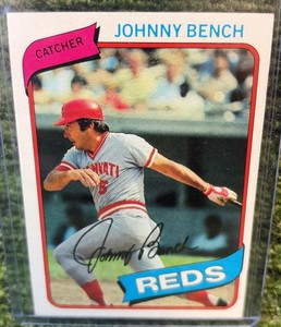JOHNNY BENCH 1980 TOPPS BASEBALL CARD #100 CINCINNATI REDS