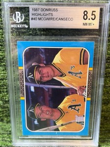 1987 Donruss Highlights #40 - Mark McGwire & Jose Canseco BGS 9.5