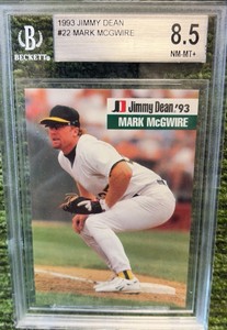 1993 Jimmy Dean Mark McGwire #22 Beckett 8.5 Oakland As Baseball Card