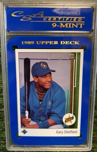 1989 Upper Deck Gary Sheffield RC #13 Milwaukee Brewers Graded 9
