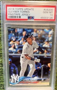 2018 Topps Update GLEYBER TORRES Rookie RC Pinstripe Jersey PSA 10 GEM MT #US200