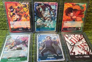 One Piece 6 Card Lot, Inserts & More Monkey D. Luffy  Sabo Trafalgar Law OP