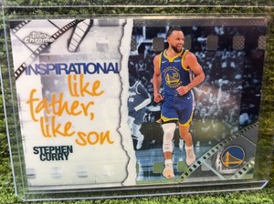 Stephen Curry 2025 Topps Chrome Inspirational Like Father Like Son - Golden State Warriors