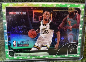 2025-2026 Topps NBA Hoops- Stephon Castle #294 Green All Star Border San Antonio Spurs 