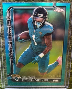 2025 Topps Chrome Travis Etienne Jr #139 Teel Refractor 199 Jacksonville Jaguars