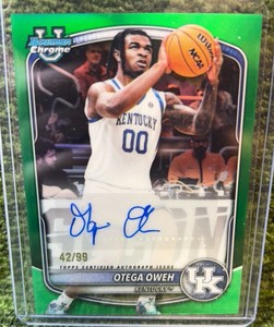 Otega Oweh Bowman 2025 Basketball Green Auto 99 #PA-00 Kentucky Wild Cats 