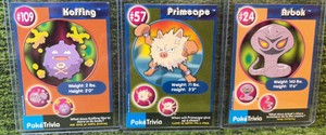 (3) 1999 Pokemon Burger King Trivia Card Lot (Koffing, Primeape, & Arbok)