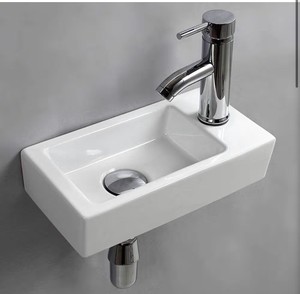 mall Bathroom Sink Wall Mounted Bathroom Sink Rectangle Ceramic Wash Basin Right Hand (Right Hand)