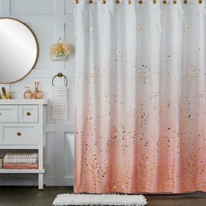 Splatter Fabric Shower Curtain, Pink - 70x72 - Retail $55