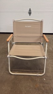 Lawn and Beach Chair, Great for Summer Relaxing, BeigeTan Color, Built-in Metal Handle, Easily Folds up for Easy Transportation