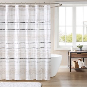 Nea Cotton Printed Shower Curtain with Trims 72x72 - soft colors - Retail $70