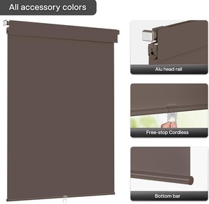 UNISHADES No Tools No Drill Cordless Blackout Roller Shades for Indoor Windows, Easy to Install, Darkens Rooms, Blocks Heat, and Protects Against UV Rays, Window Size 40 W  72 H Color - Dark Coffee