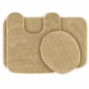 Garland Rug 3-Piece Sheridan Nylon Washable Bathroom Rug Set, Linen - Tuf 21x34