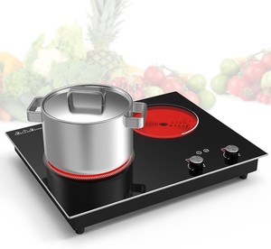 2 Burner Electric Cooktop,Electric Stove Top with 10 Heating Level, Timer & Kid Safety Lock, LED Knob Touch Control Electric Burner with Plug - Model DT2W - infrared cooker - retail $183