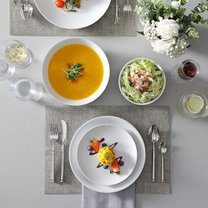 MALACASA 24-Piece Gourmet Porcelain Dinnerware Sets, Modern White Round Dish Set for 6