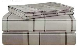 King - Pointehaven 200 GSM Flannel Sheet Set, King, Printed, Jensen
