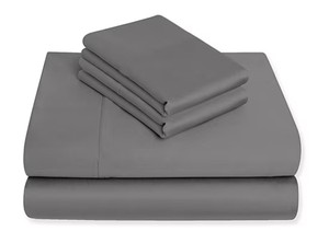 Color Sense Ultrasoft Microfiber Sheet Set Dark Gray Color Full Bed Size