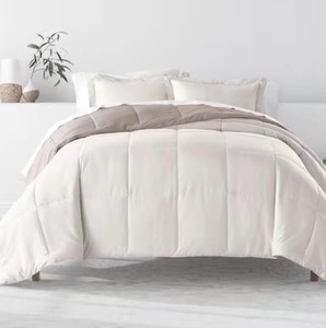 Natural and Latte Microfiber Down Alternative FullQueen Reversible Comforter Set RETAIL $85.00