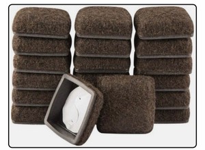 Super Sliders 1 14 Square Secure Grip Formed Felt Furniture Movers Brown
