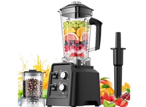 Blender, 1800W Blender with Grinder - 6-Blade Professional Smoothie Blenders for Kitchen, Crushes Ice, Self-Cleaning, 68oz & 20oz Jars Dishwasher Safe, for Baby Food, Nut Butter