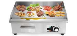 Commercial Electric Griddle 22 Flat Top Grill Countertop 3000W Stainless Steel Electric Griddle Nonstick Commercial Flat Top Griddle Countertop Grills, 122°F-572°F Temp Adjustable