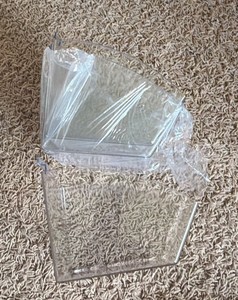 3 Pack Clear Plastic Containers - 5WX6LX5H - great for parties, crafters, organizing - will also hang with the correct organizing system.
