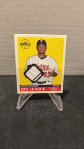 2007 upper deck goudey Game Used jersey with pinstripe Johan Santana baseball card