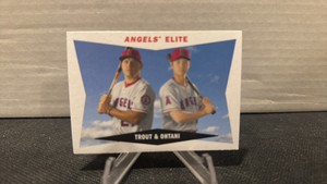 2020 Topps archives angels elite Shohei, Ohtani and Mike Trout insert card