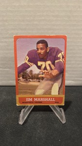 1963 Topps Jim, Marshall rookie card Minnesota Vikings Hall of Famer