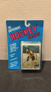 A sealed pack of 50 different out of print original hockey cards