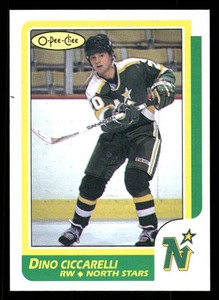 1986 O-Pee-Chee Dino Ciccarelli Hockey Card - Rare Blank Back