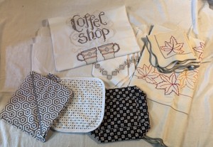 Hand Embroidered Linens and Hand Made Potholders