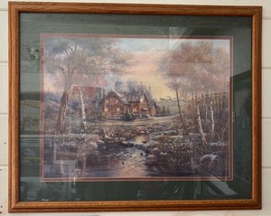 Framed Loghouse Picture
