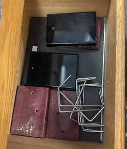 microscopic slide storage boxes and metal U-shaped rods
