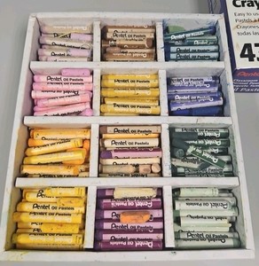 box of oil pastel crayons