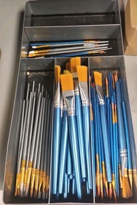 storm in a paint brushes with tray