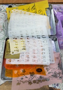 stencils and miscellaneous clay tools