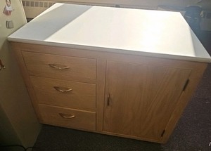 three drawer storage cabinet