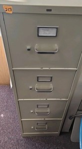 metal filing cabinet with four drawers