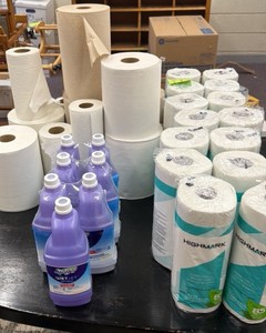 miscellaneous lot of cleaning supplies