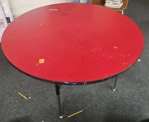 48 inch round red table
