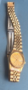 Elegant Gold-Tone Wristwatch with Jubilee-Style Bracelet