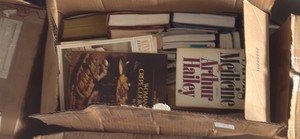 Vintage Box Lot of Paperback & Hardcover Books (Arthur Hailey, etc.)